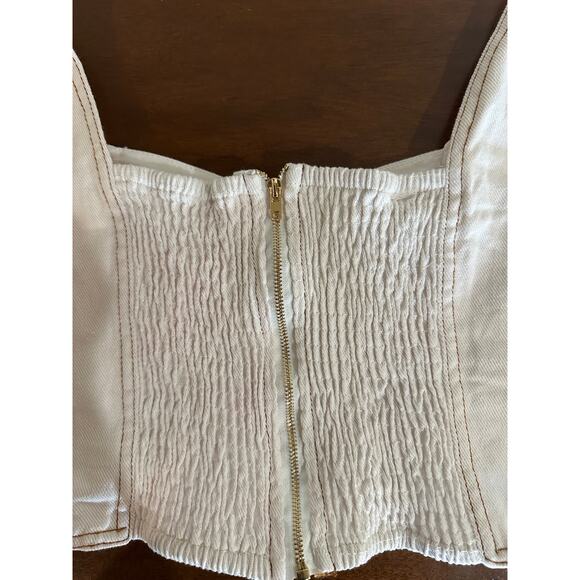 Miss Rosier Brielle Denim top size small - Picture 9 of 13